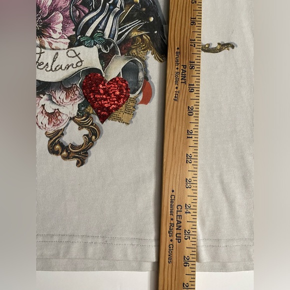 Vintage Seriase t shirt “Wonderland” embroidered sequins Women’s size Large - Picture 7 of 16